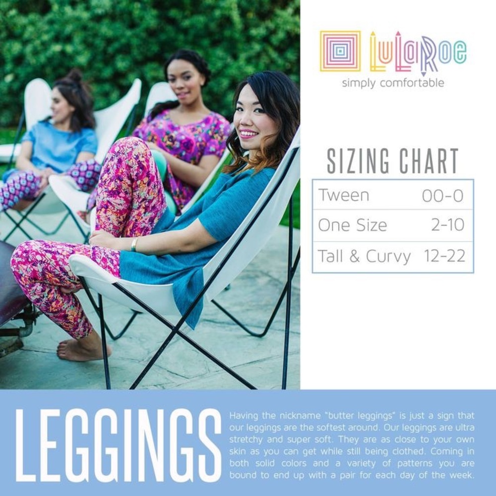 LuLaRoe TC Leggings Tall and Curvy Leggings 12-18 - Picture 4 of 6